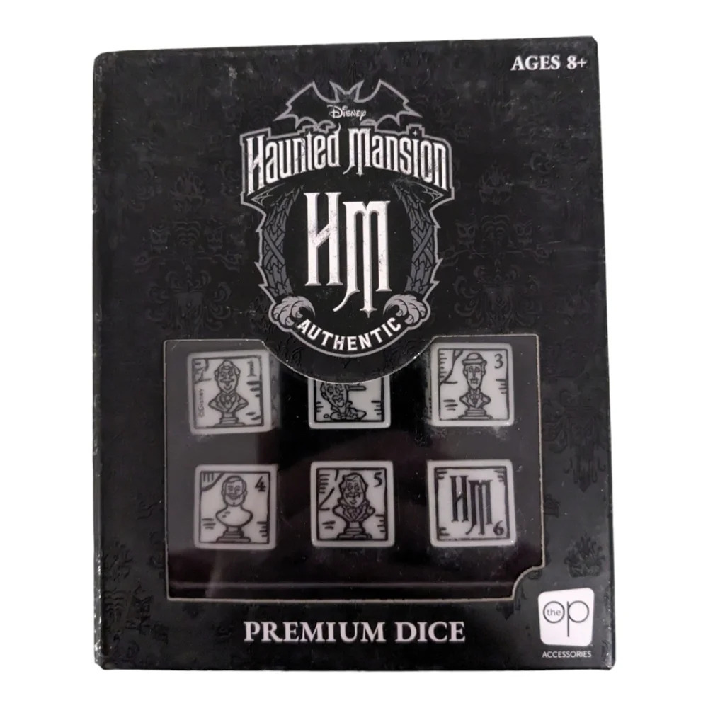 Usaopoly Disney  Haunted Mansion Black/White 6-Piece Dice Set